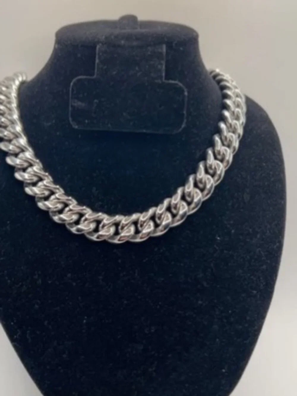 14mm Cuban Chain Real Silver Stainless Steel Plated 18 Inch Mens Durable